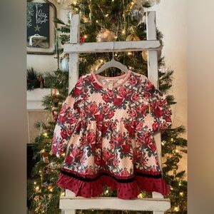 Matilda Jane Pink and Red Rose Long Sleeve Top
